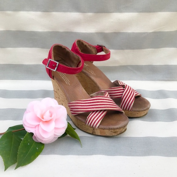 Toms Shoes - Toms red wedge sandals